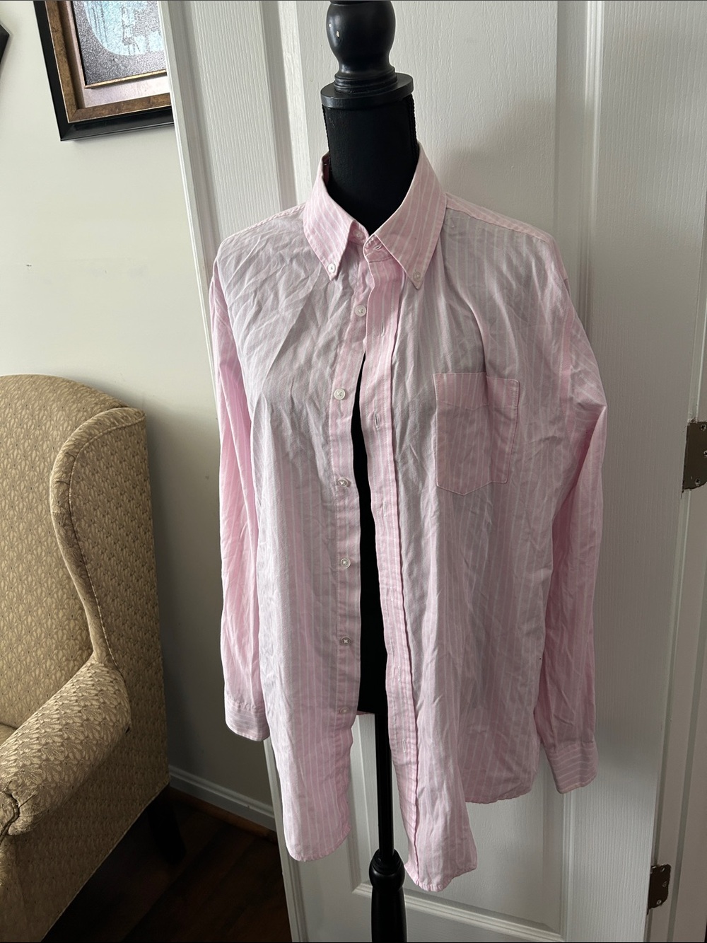 croft & barrow Light Pink Striped Button-Down Shirt